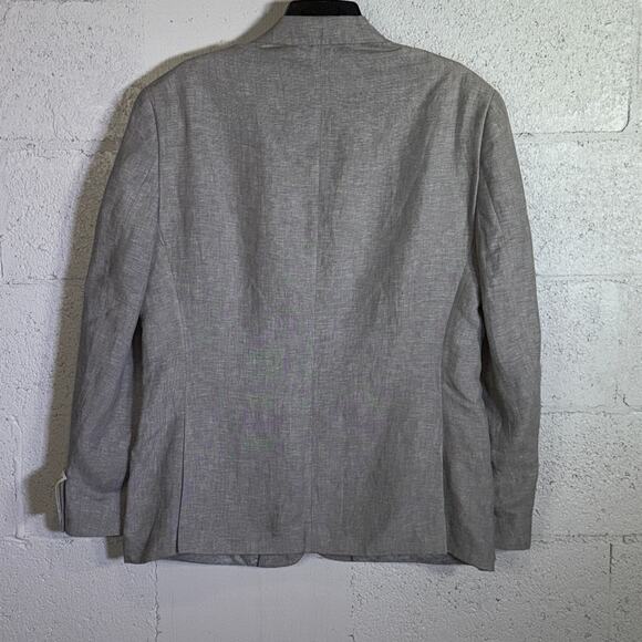 Bar III Men's Slim-Fit Chambray Linen Suit Jackets, grey 44R $360 - Picture 3 of 6